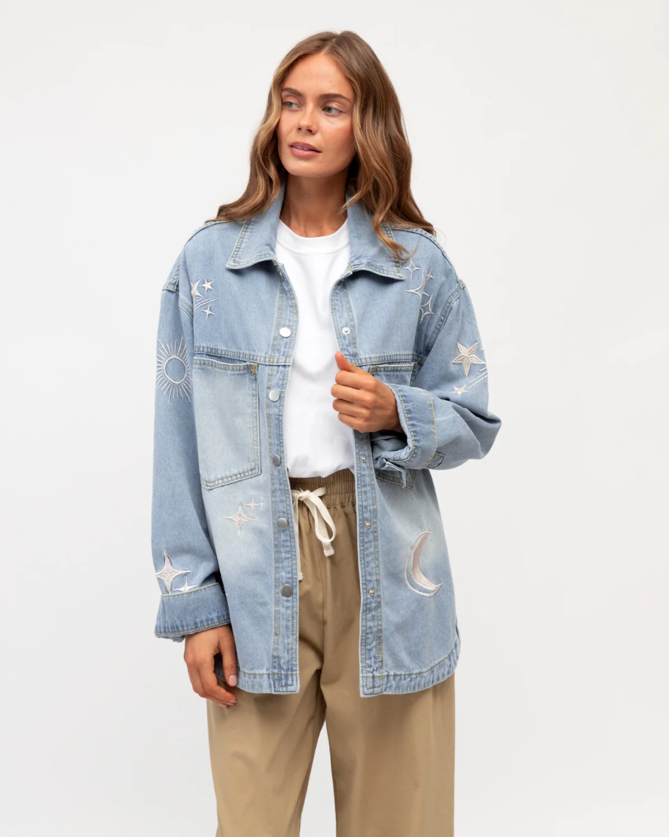 Label of Love | Written in the Stars Shacket- Denim