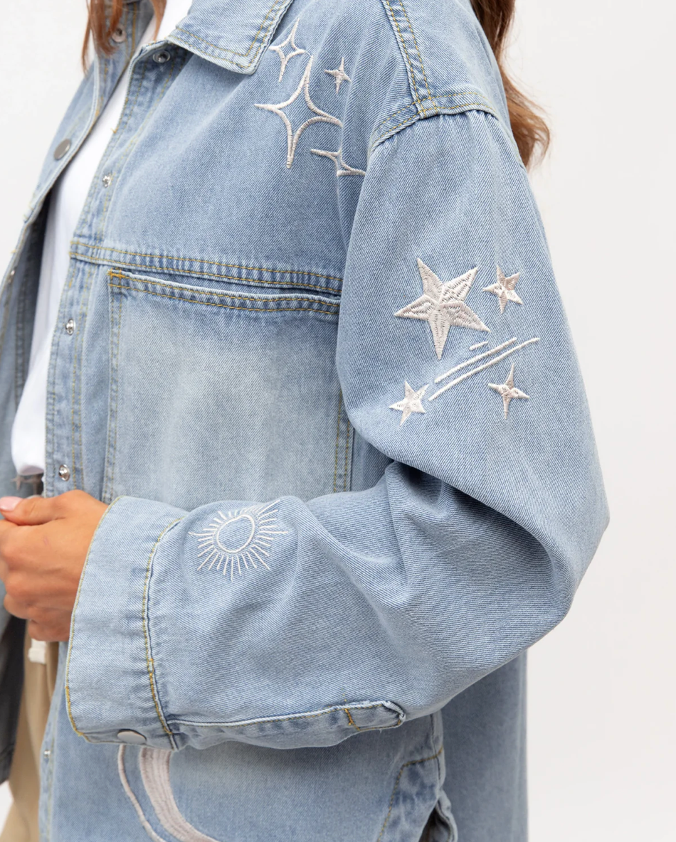Label of Love | Written in the Stars Shacket- Denim