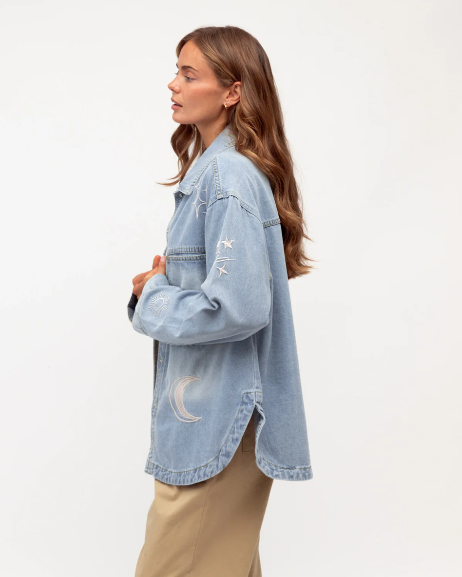 Label of Love | Written in the Stars Shacket- Denim
