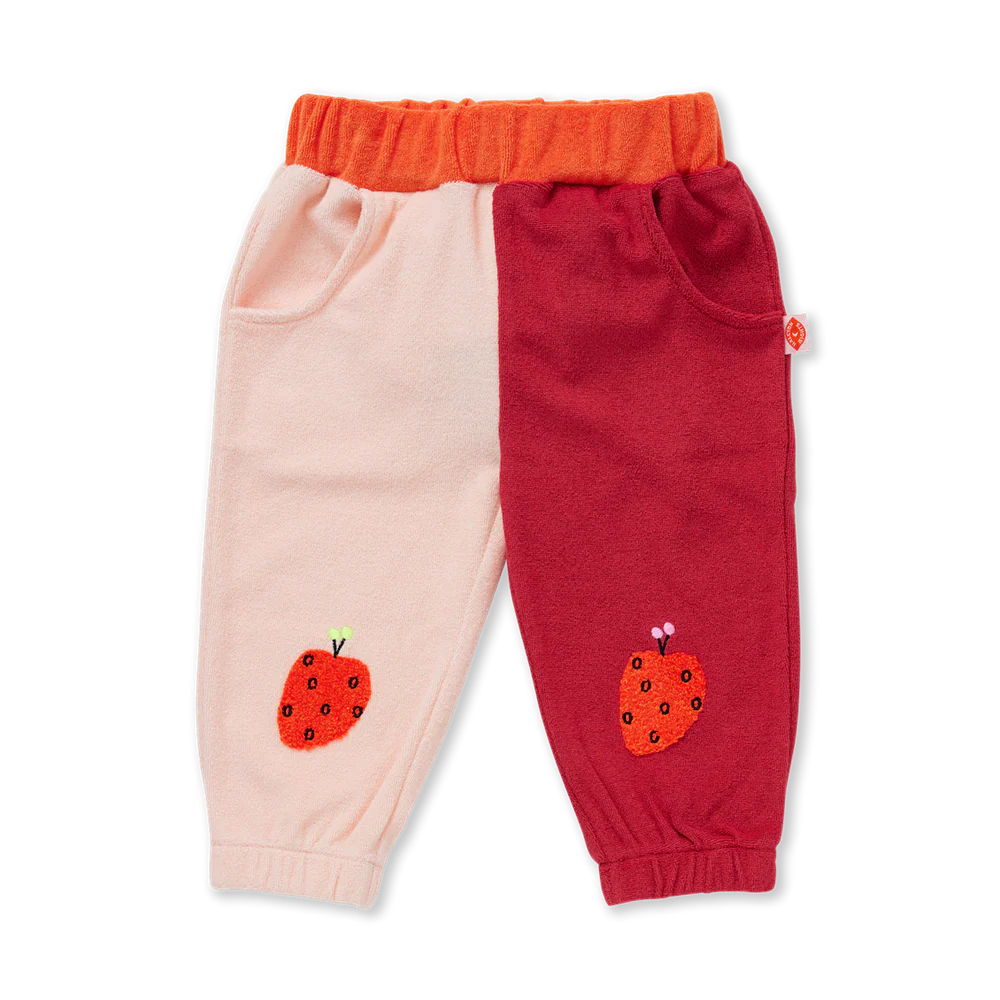 Halcyon Nights Terry Track Pant in Tiny Orchard — front view flat lay