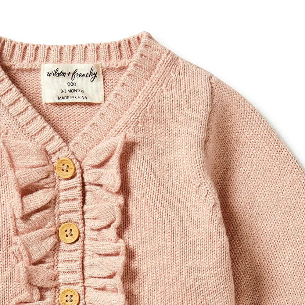 Wilson & Frenchy | Rose knitted ruffle cardigan