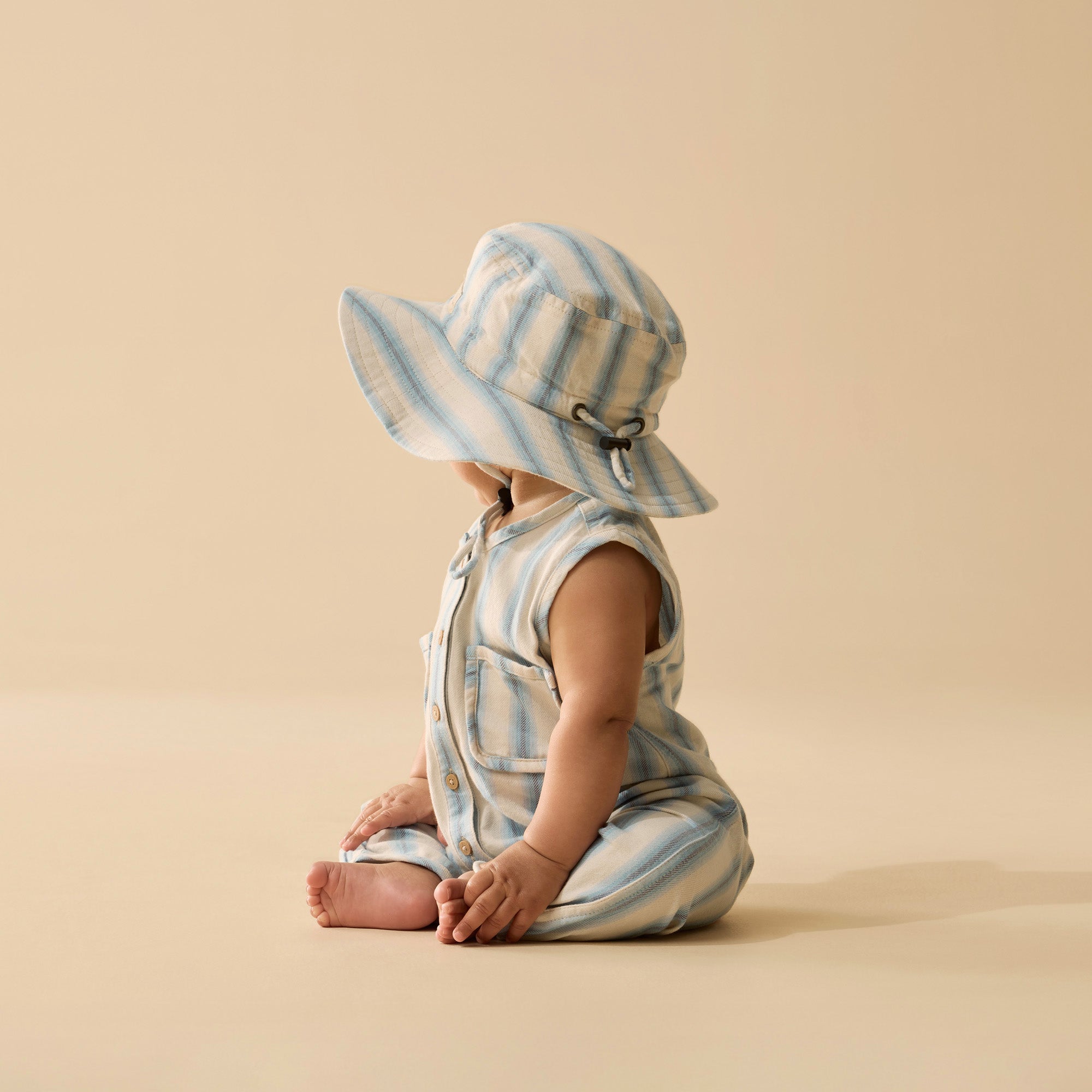 Wilson & Frenchy | Deep Blue Stripe Organic Sun Hat
