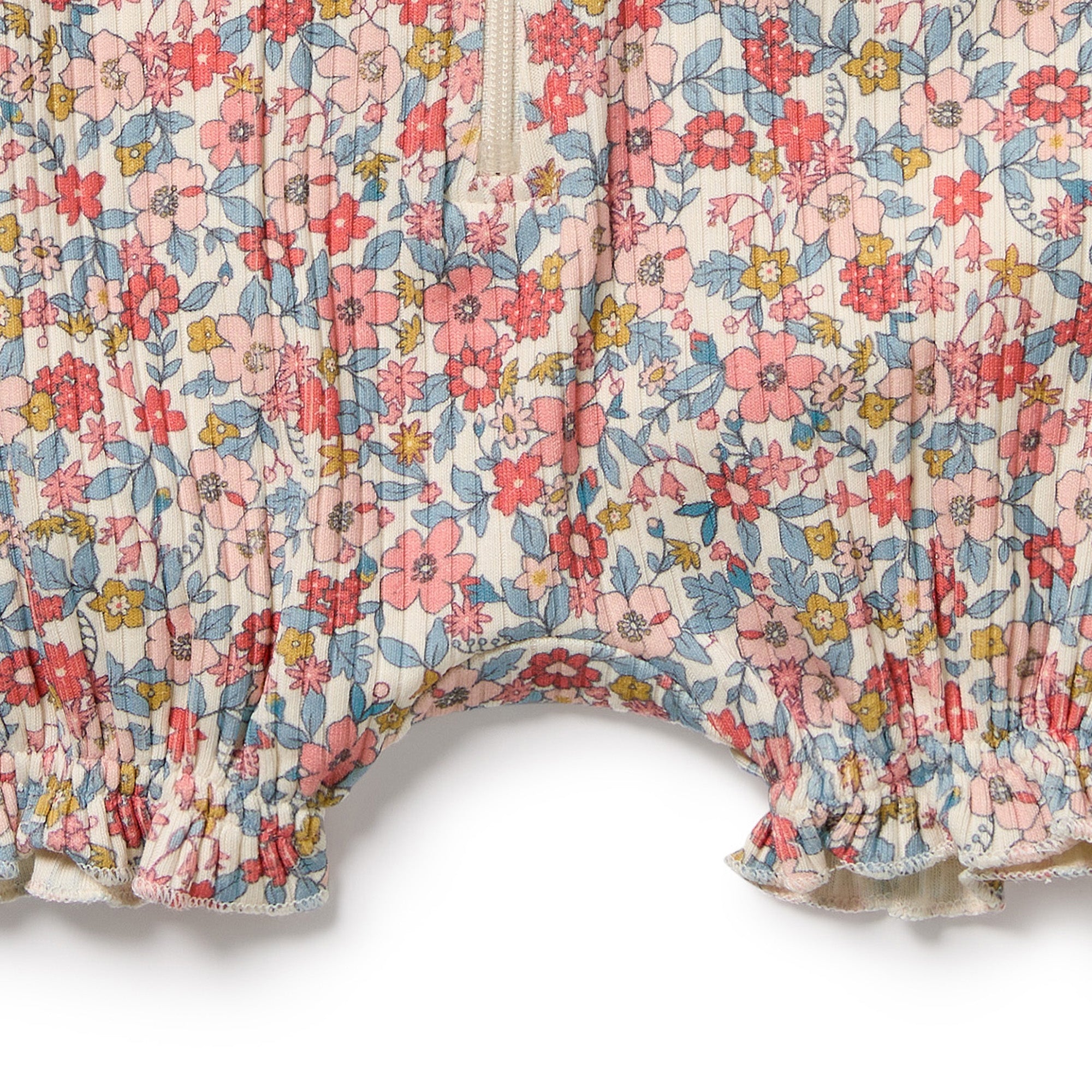 Wilson & Frenchy | Summer Bloom Organic Ruffle Zipsuit