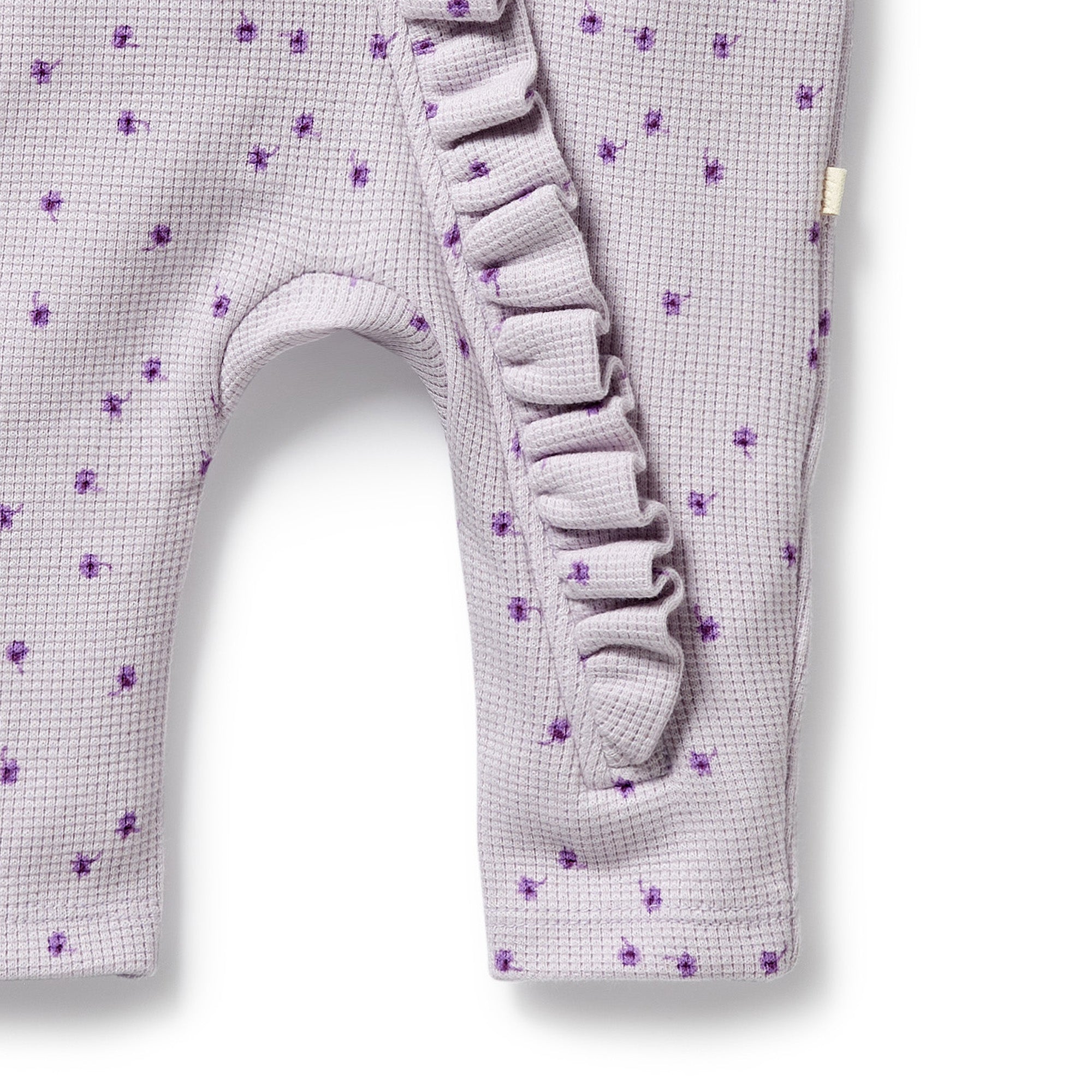 Wilson & Frenchy | Lulu Daisy Organic Waffle Ruffle Zipsuit