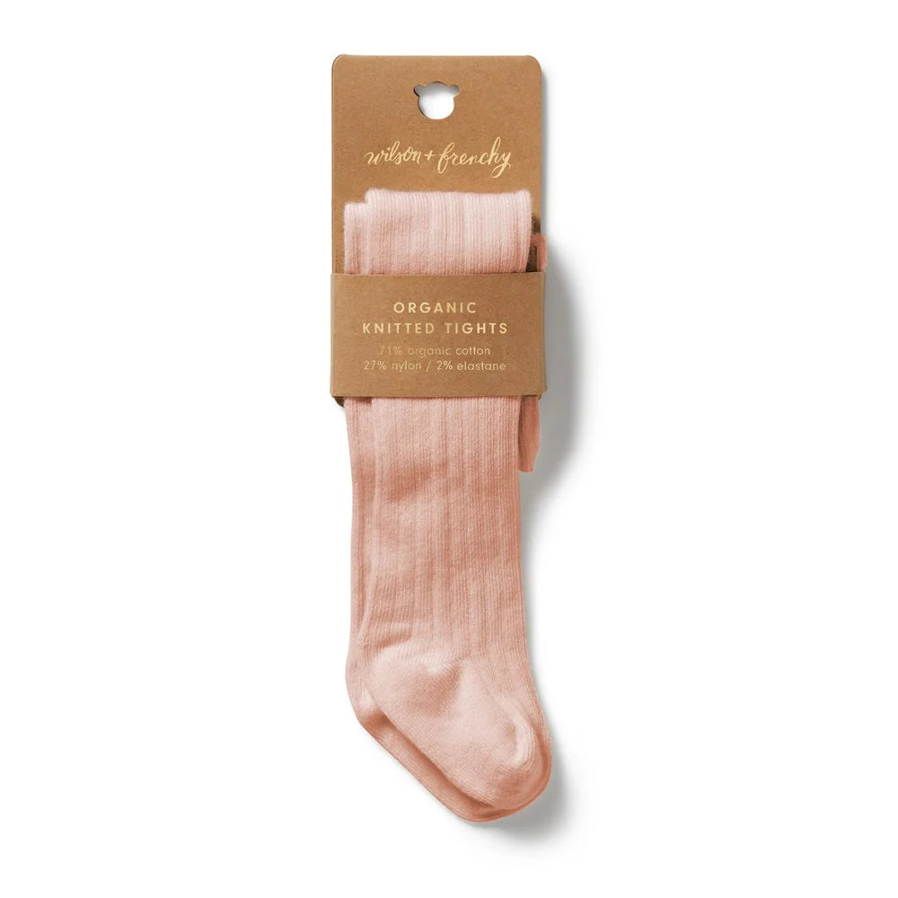 Wilson & Frenchy | Pink Organic Ribbed Tights