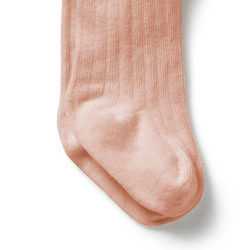 Wilson & Frenchy | Pink Organic Ribbed Tights