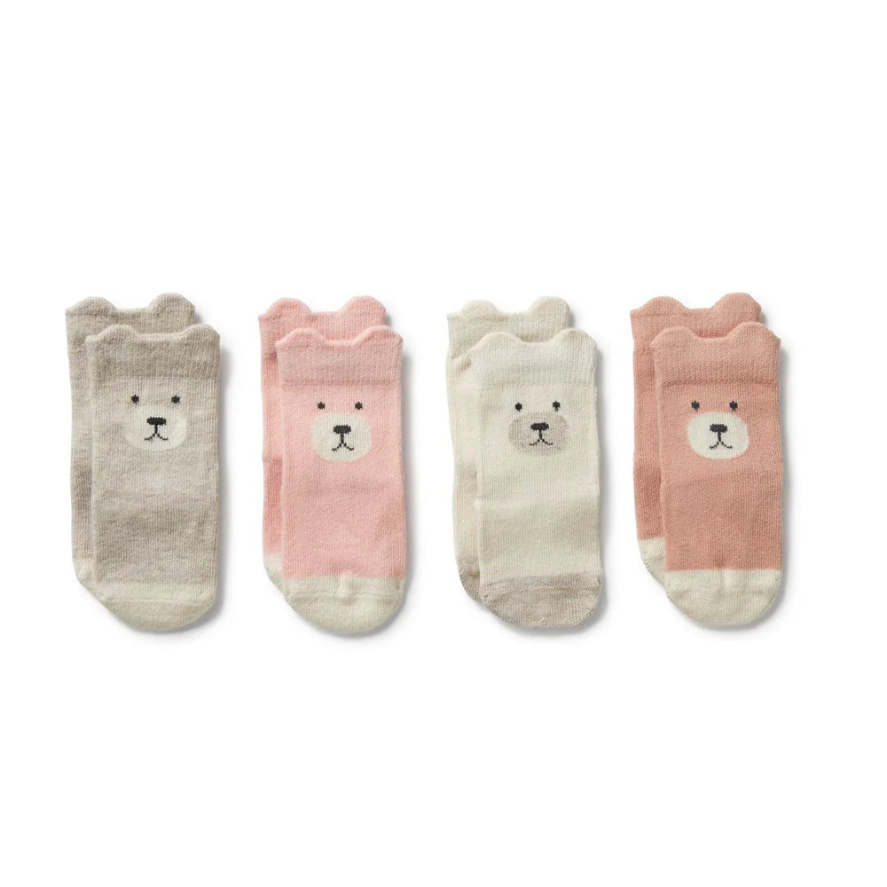 Wilson & Frenchy | Pink Organic 4 Pack Baby Socks