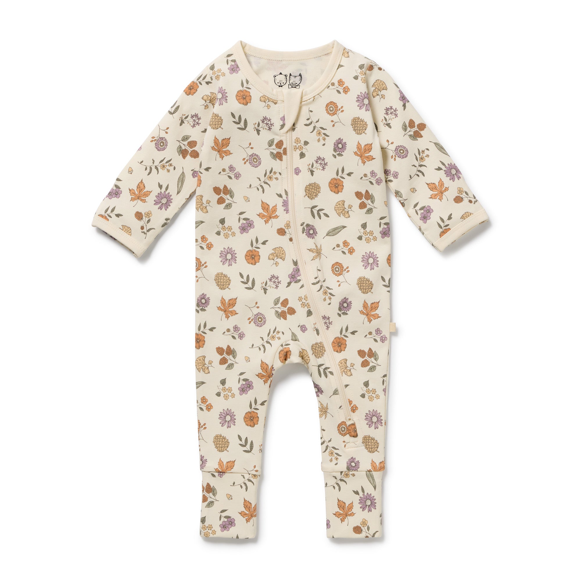 Wilson & Frenchy | Maple Glow Organic Zipsuit with Feet
