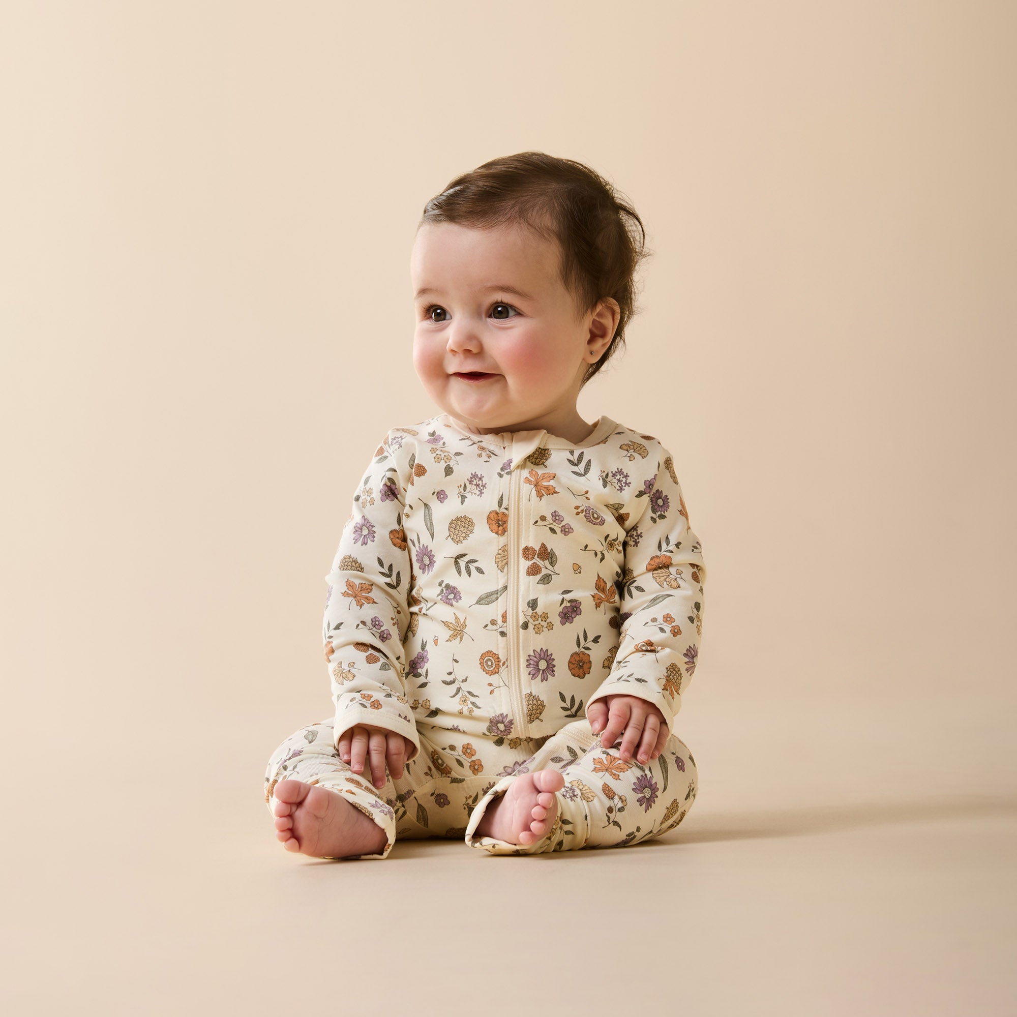 Wilson & Frenchy | Maple Glow Organic Zipsuit with Feet