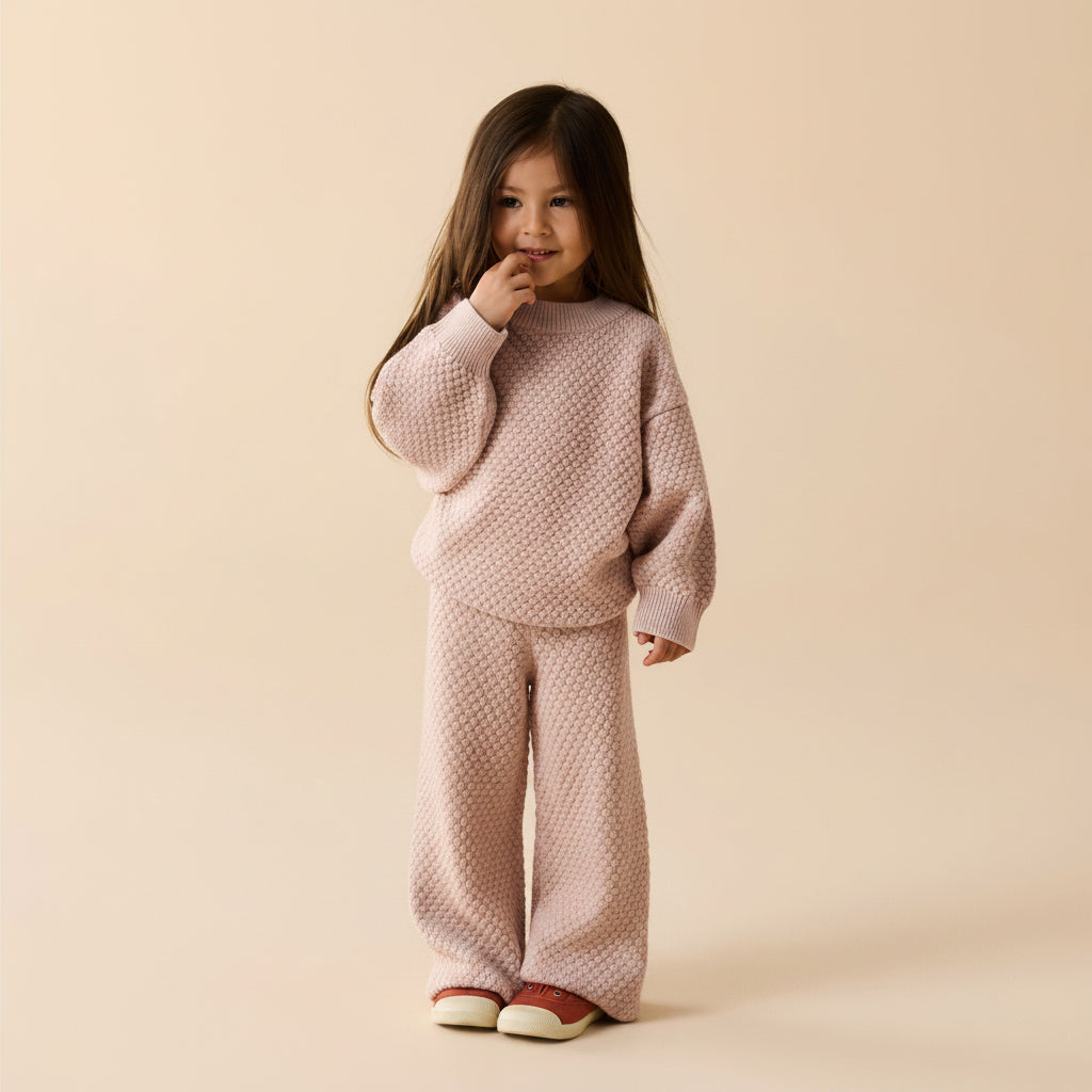Wilson and Frenchy Marshmallow Organic Knitted Bubble Pant - lifestyle styled