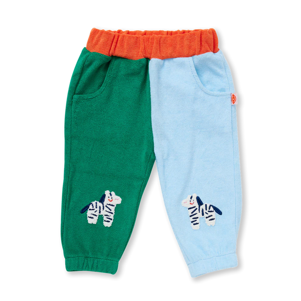 Halcyon Nights Terry Track Pant in Zoo Crew Green — front view flat lay