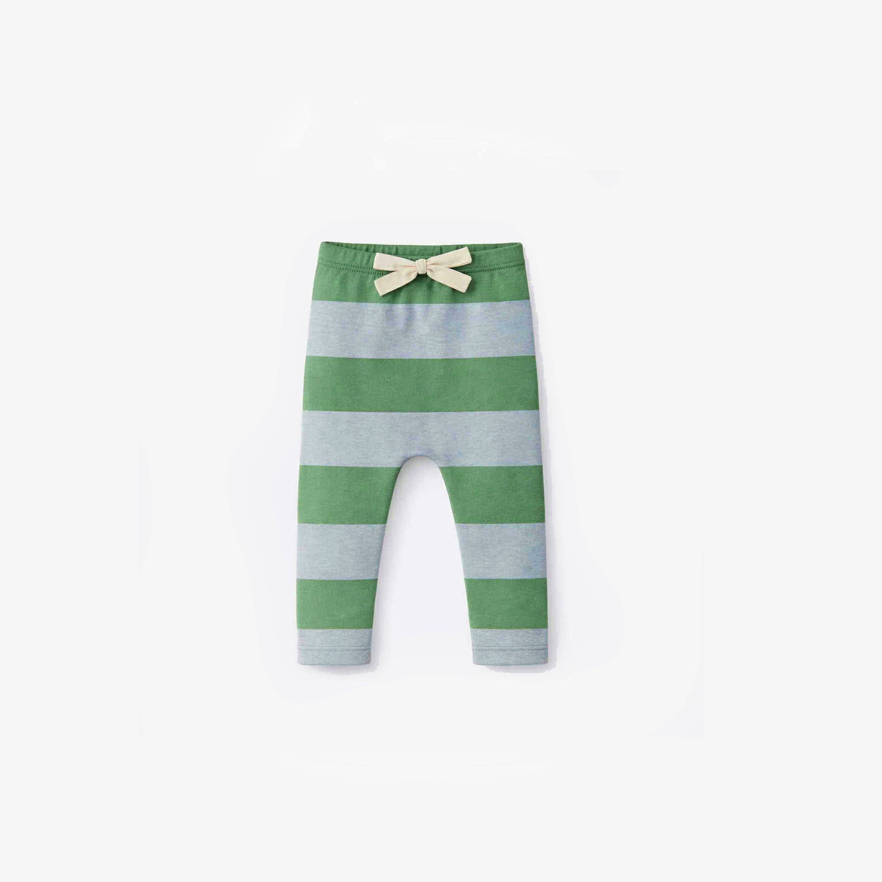 The Rest Roll-up Simple Pants in Rugby Stripe — front view flat lay