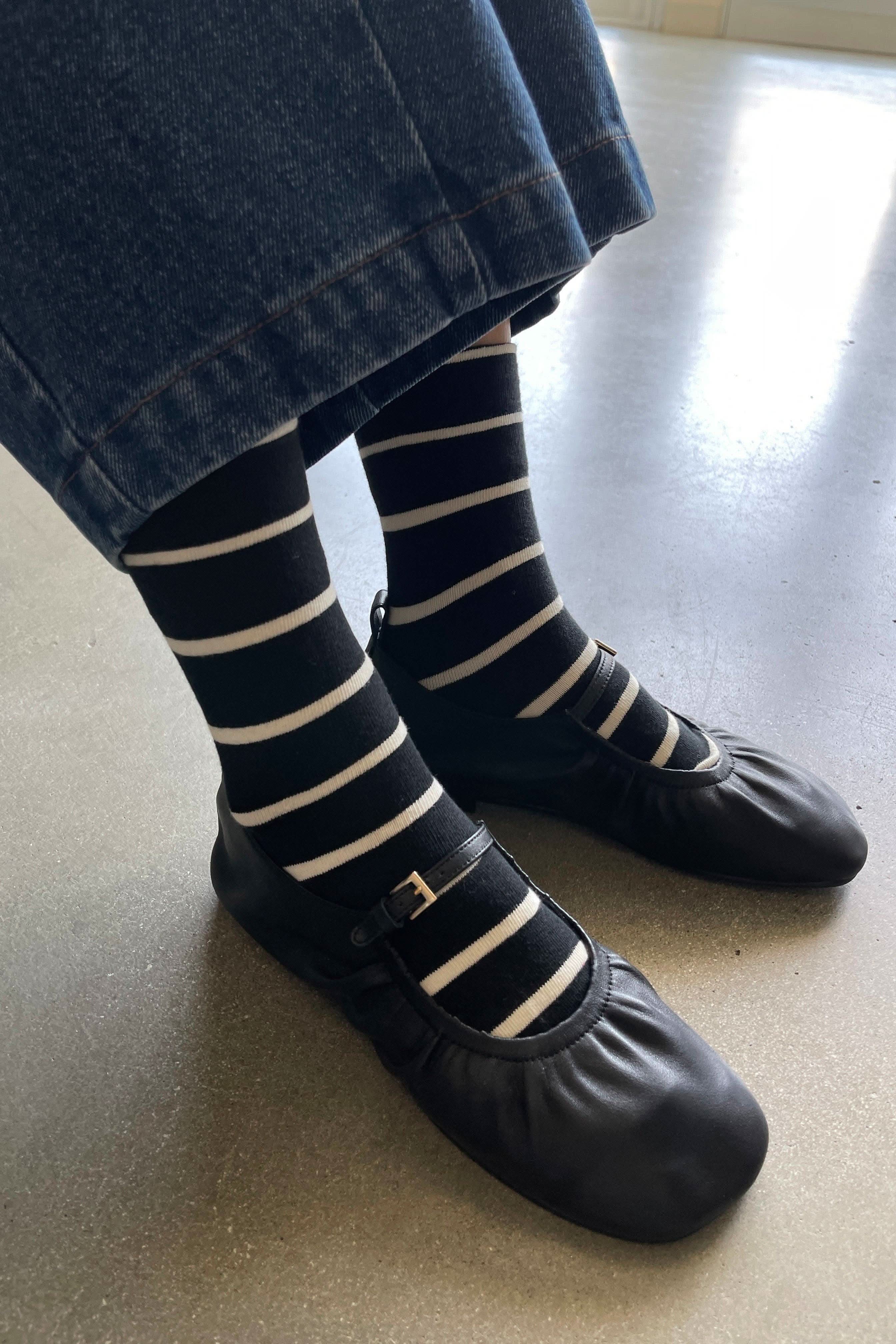 Le Bon Shoppe | Wally Socks Black Stripe