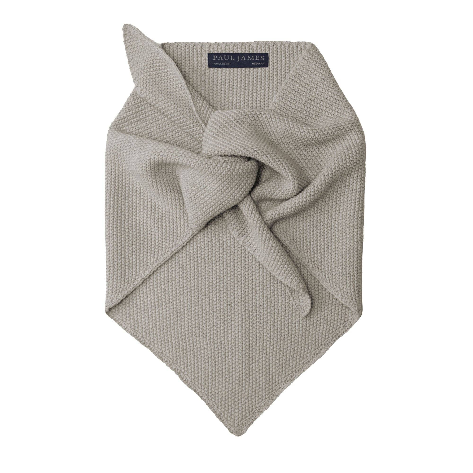 Paul James Knitwear | Cotton Textured Neckerchief- Oatmeal