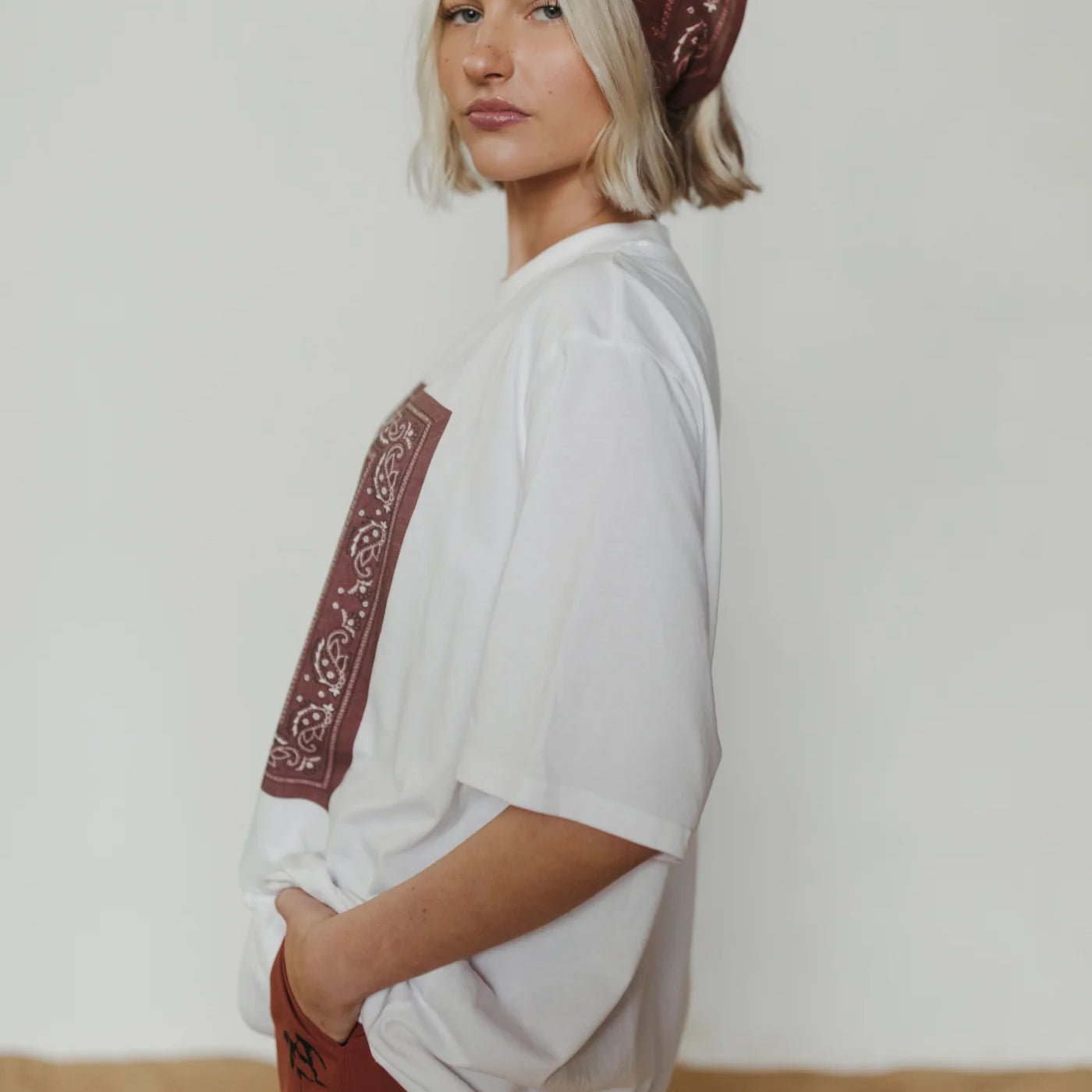FAR MER by Whitney Bandana Crew Tee — styled lifestyle shot