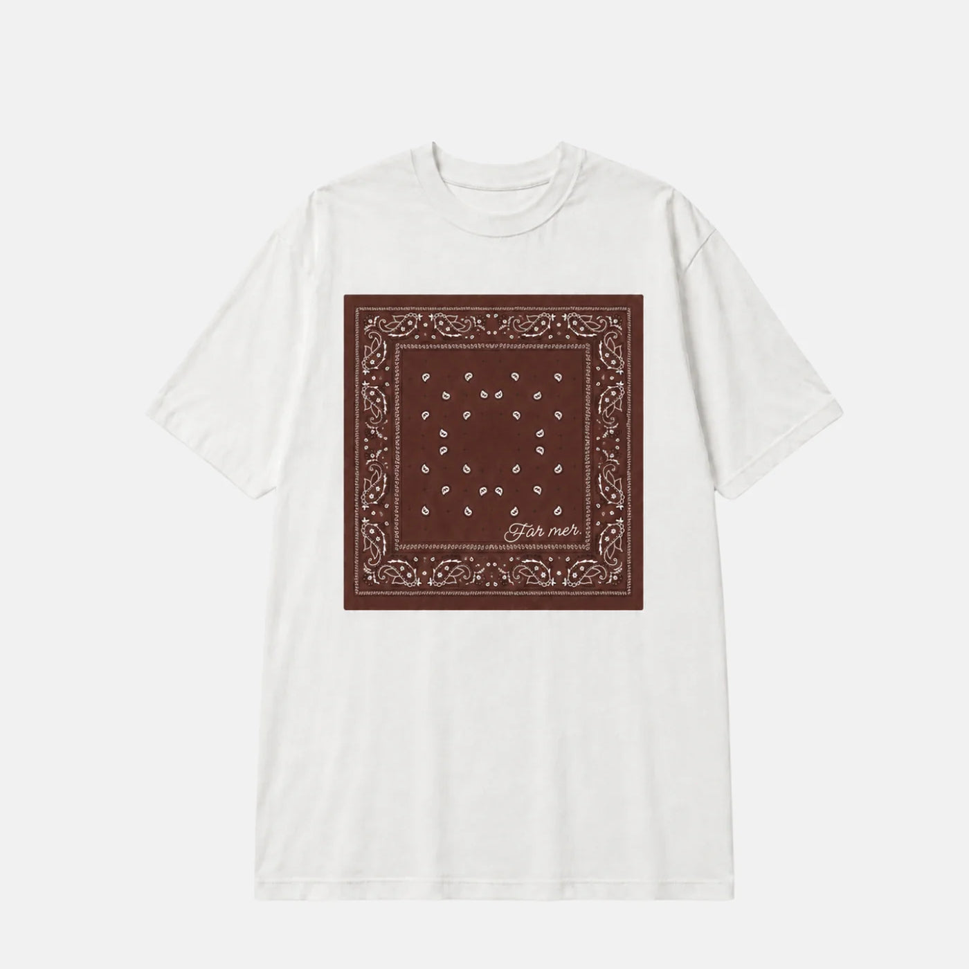 FAR MER by Whitney Bandana Crew Tee — back view flat lay