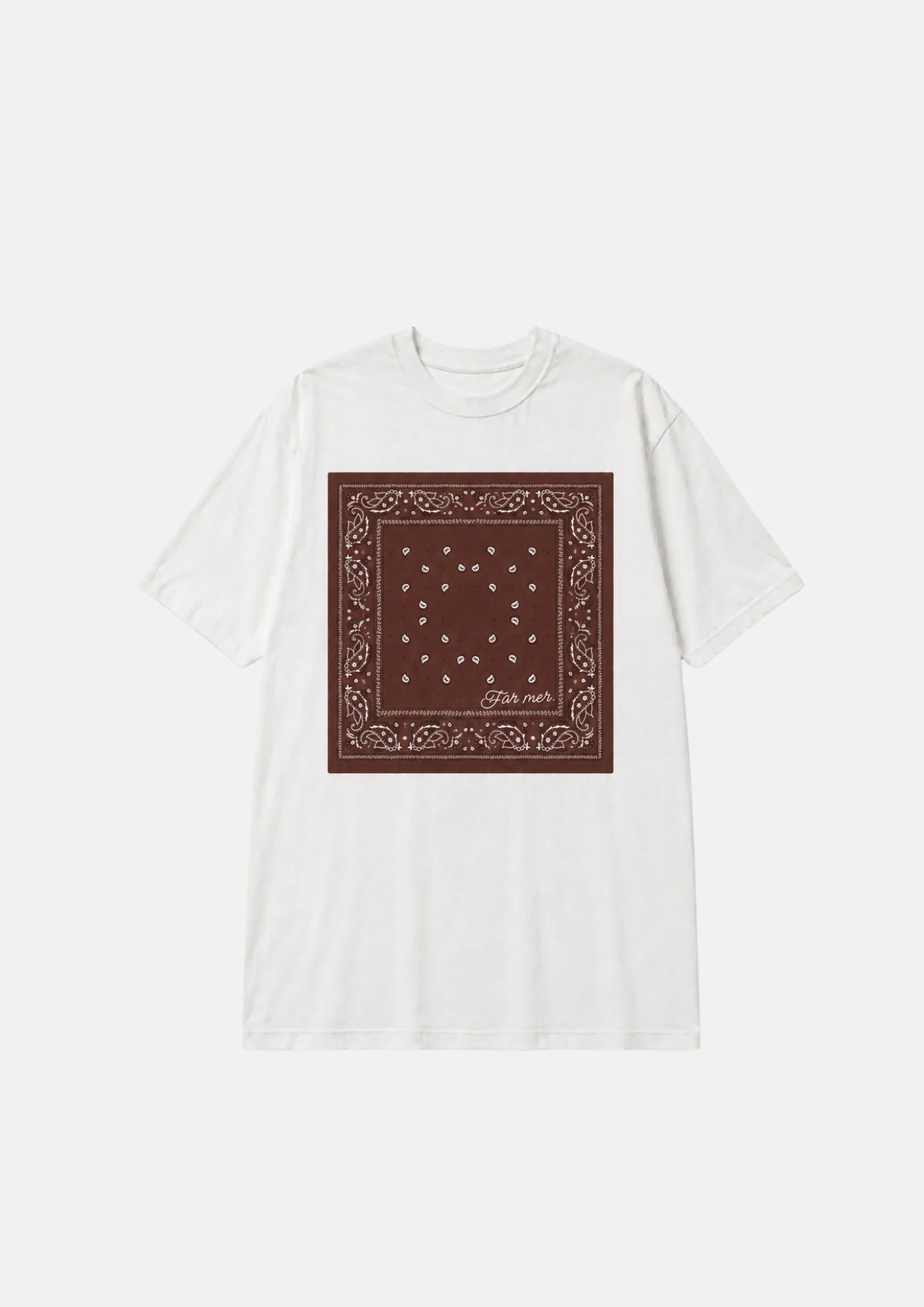 FAR MER by Whitney Bandana Crew Tee — back view flat lay
