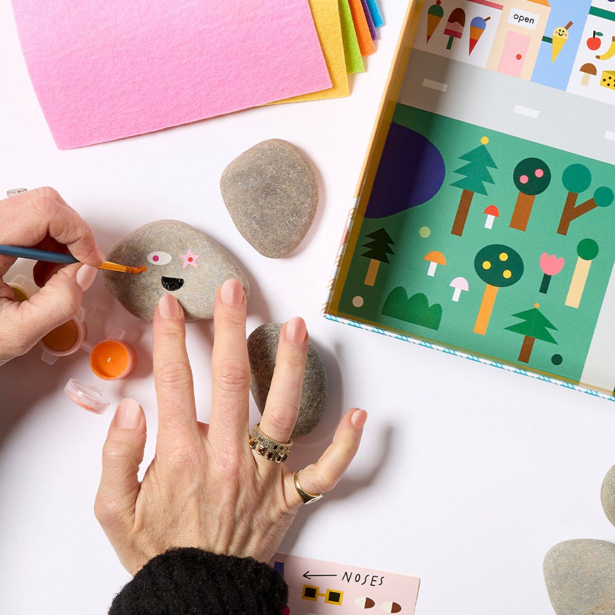 Journey Of Something | Kids Rock Painting Kit - Cool Faces