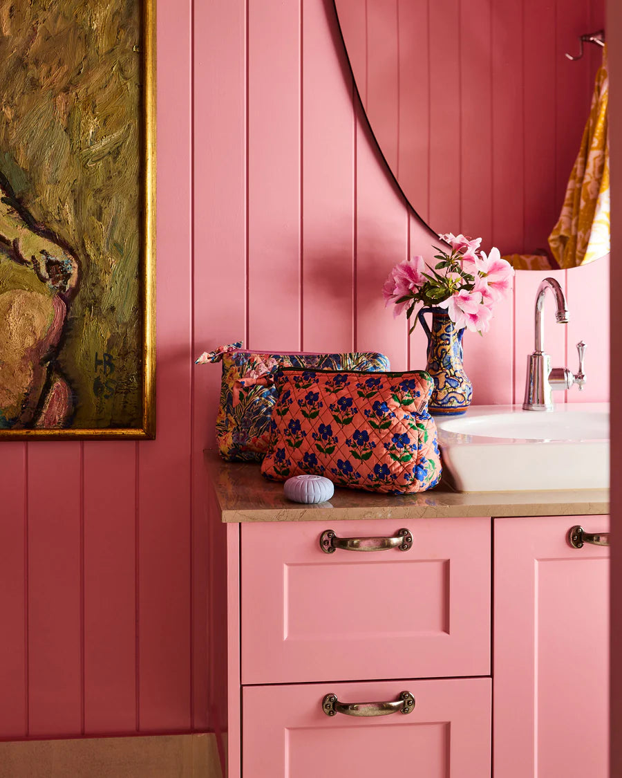 Kip & Co x Anna Spiro HOME | Indian Summer Rose Quilted Cotton Toiletry Purse
