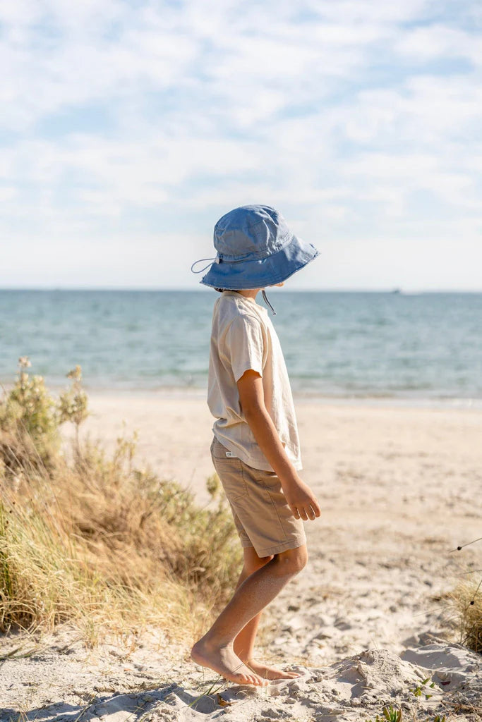 Acorn | Blue Frayed Bucket Hat