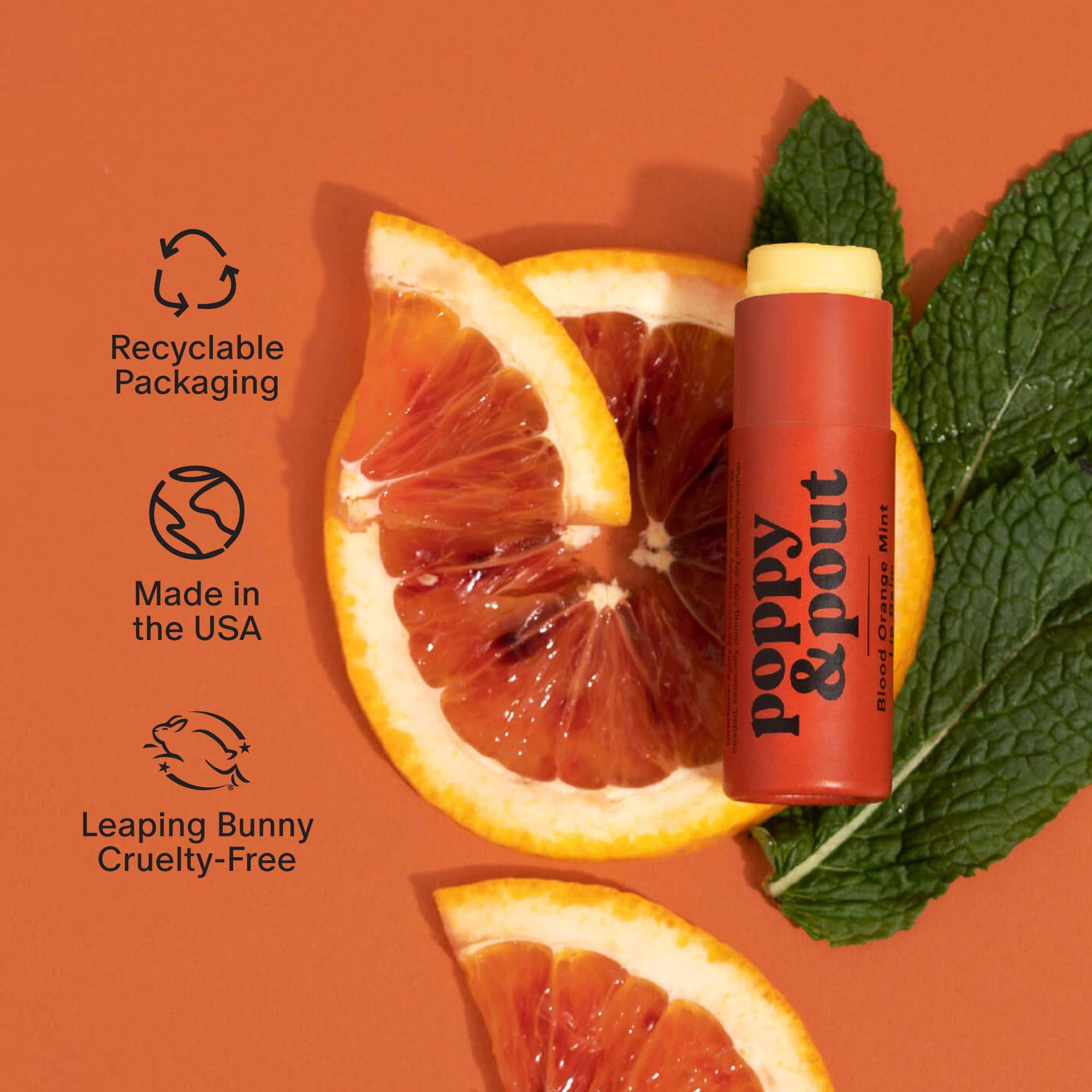 Poppy & Pout | Lip Balm-Blood Orange Mint