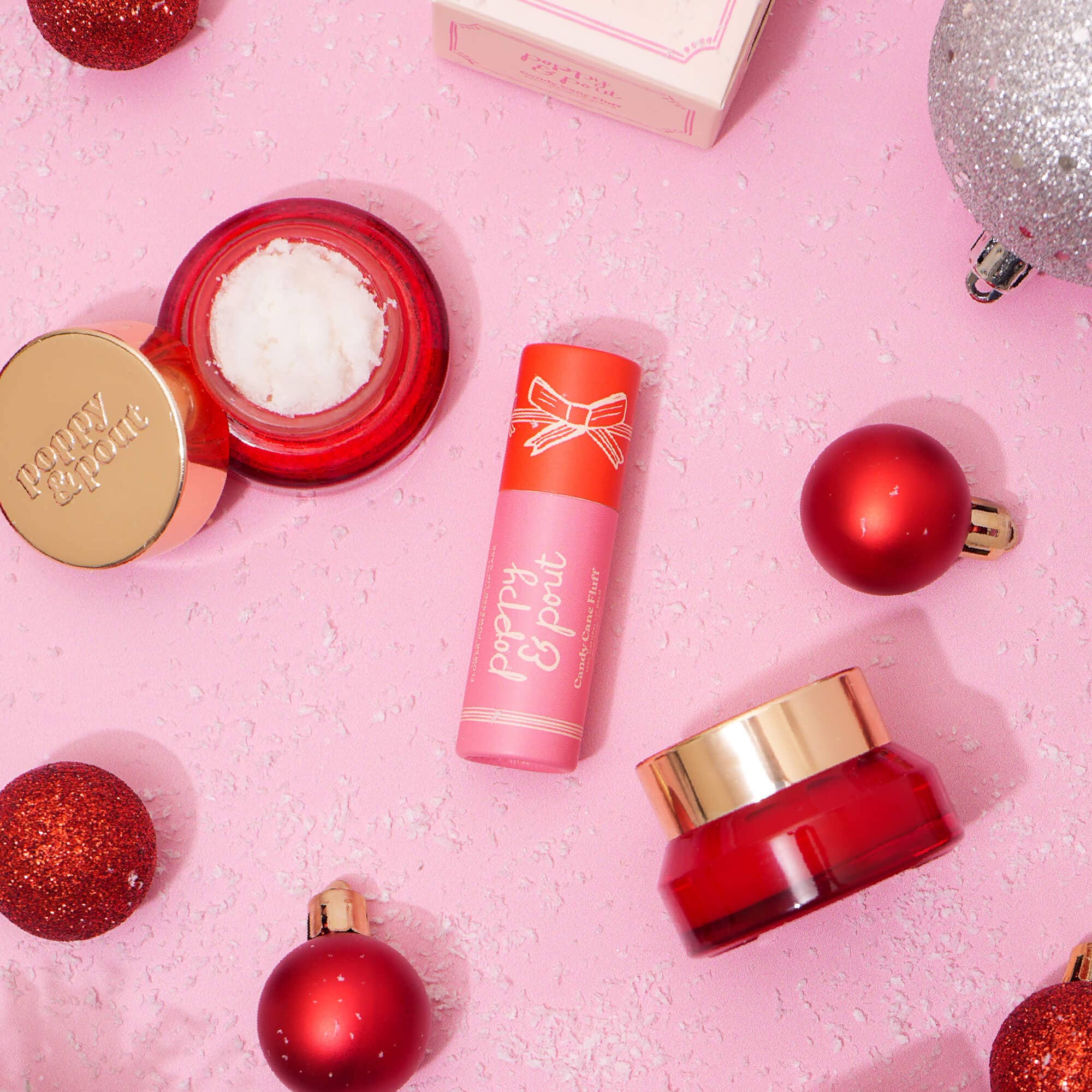 Poppy & Pout | Limited Edition Holiday Lip Balm -Candy Cane Fluff