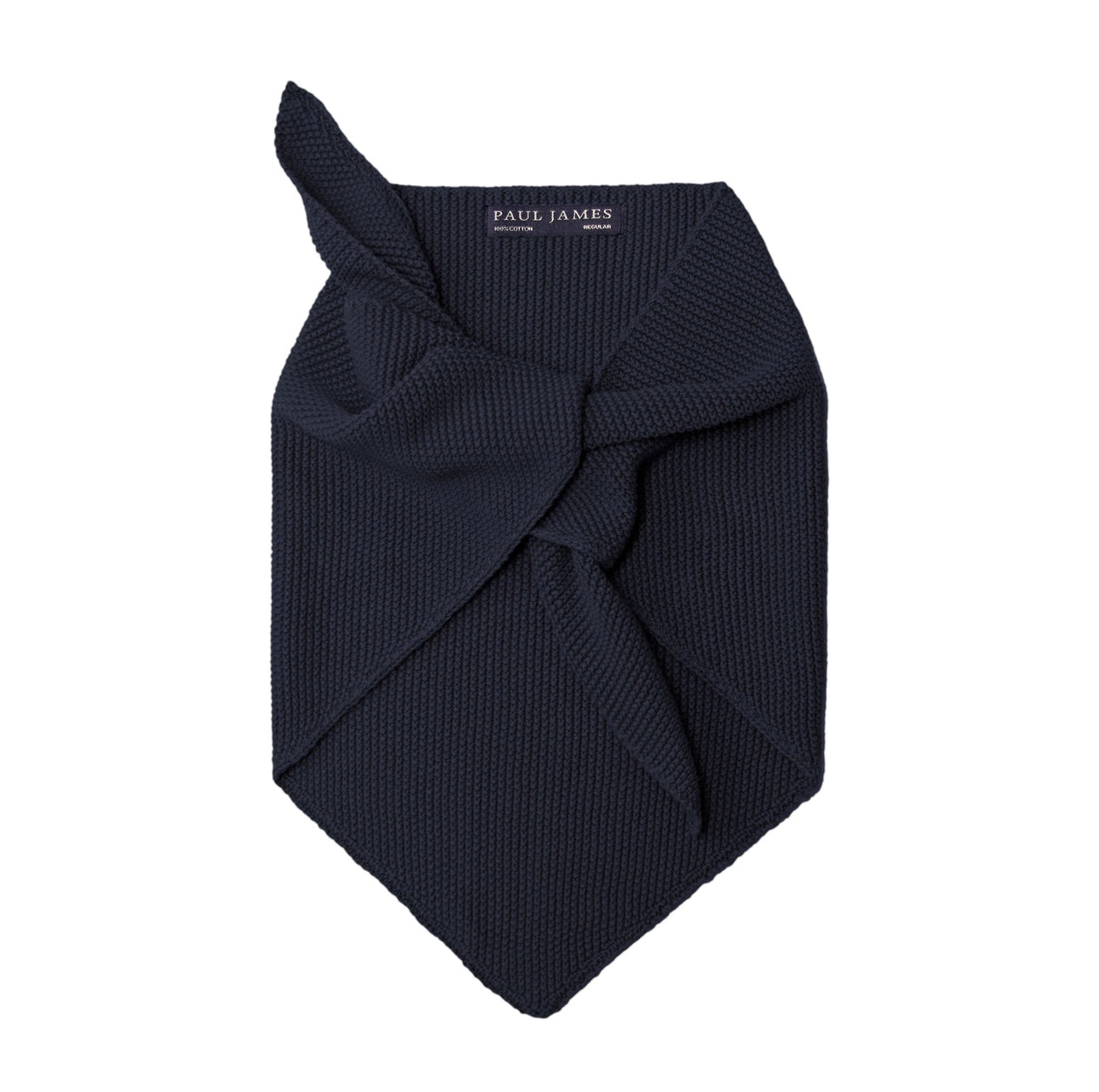 Paul James Knitwear | Cotton Textured Neckerchief- Navy