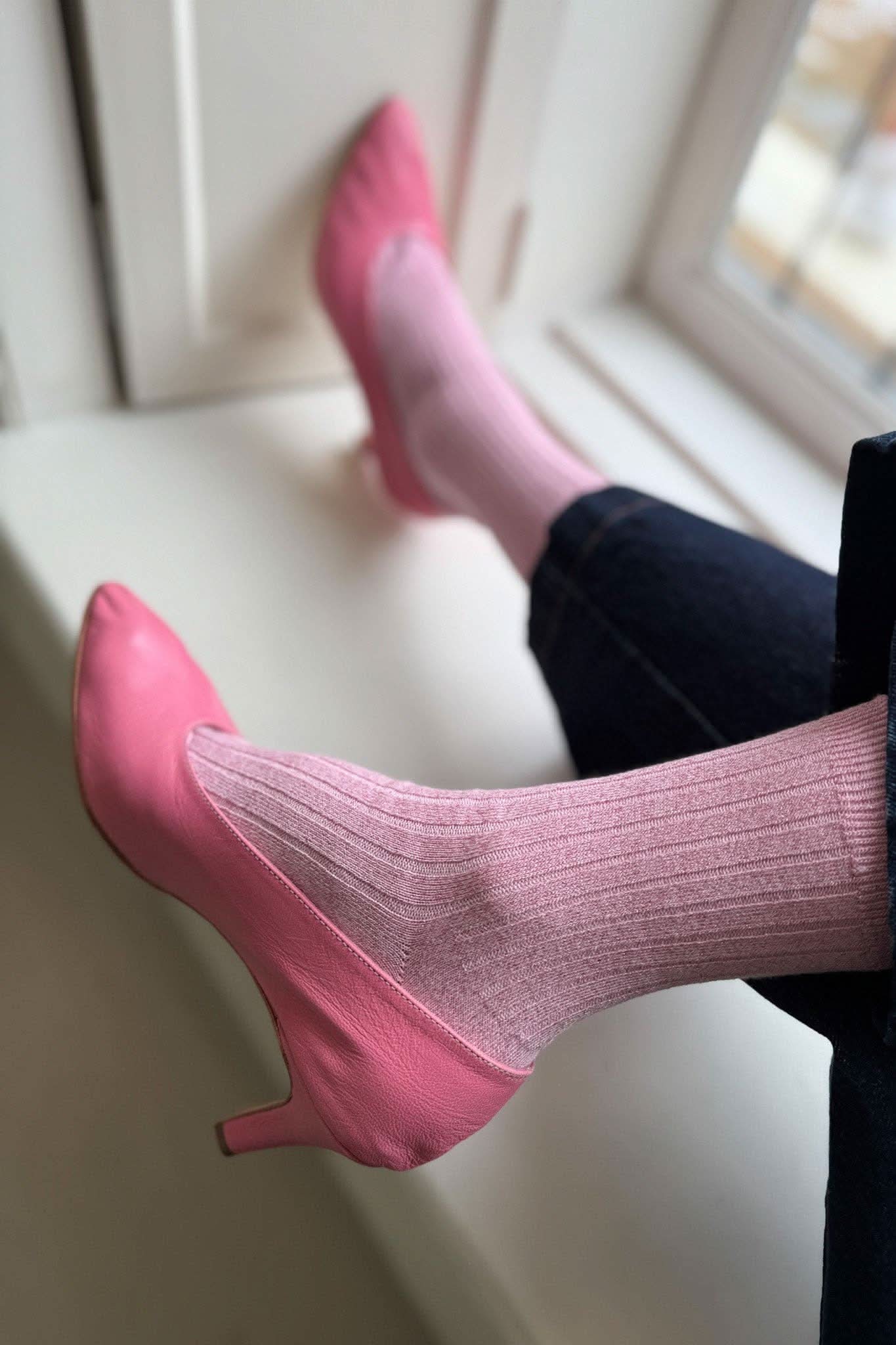 Le Bon Shoppe | Her Socks - Modal Lurex Sparkling Rose