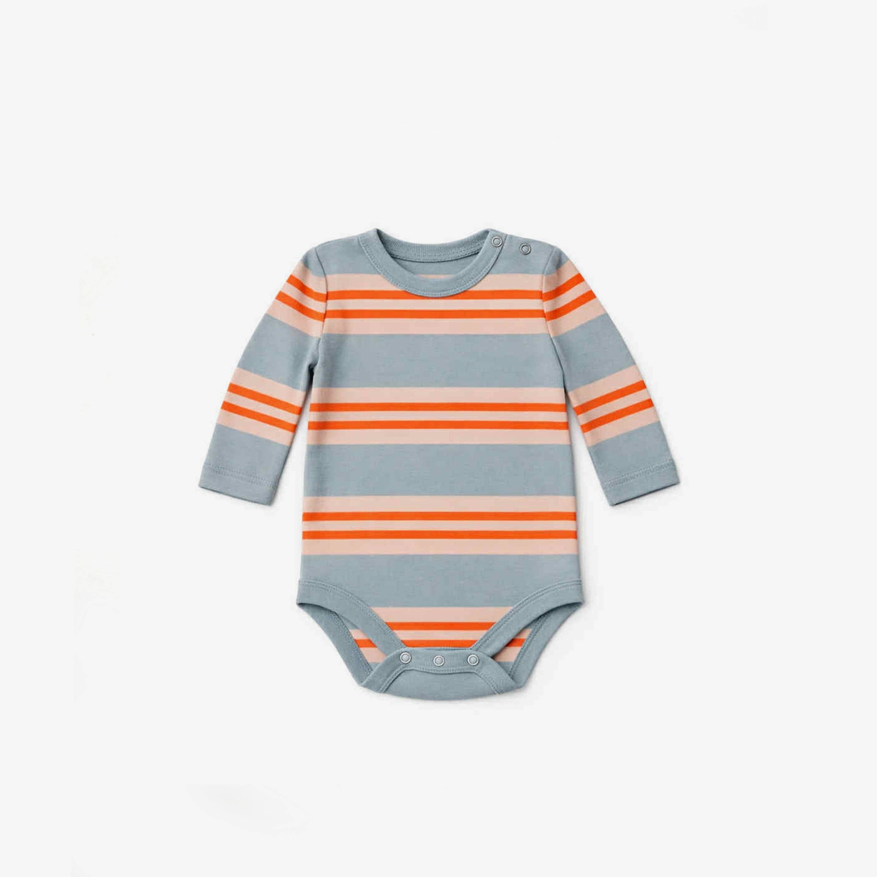 The Rest Bodysuit in Candy Stripe — front view flat lay