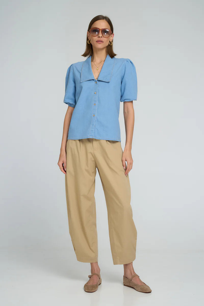 Lilya | Annyck Chambray Top - light blue