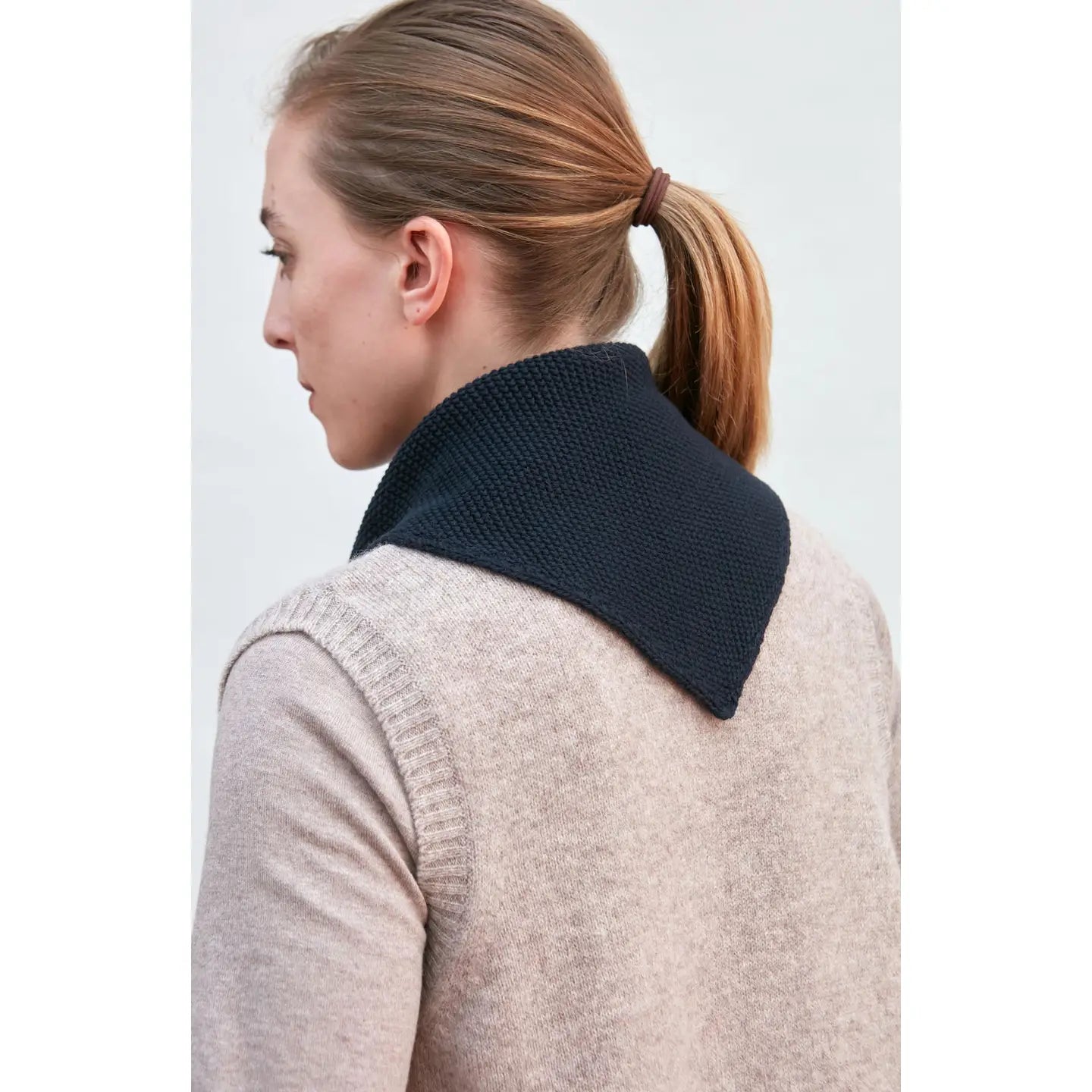 Paul James Knitwear | Cotton Textured Neckerchief- Navy