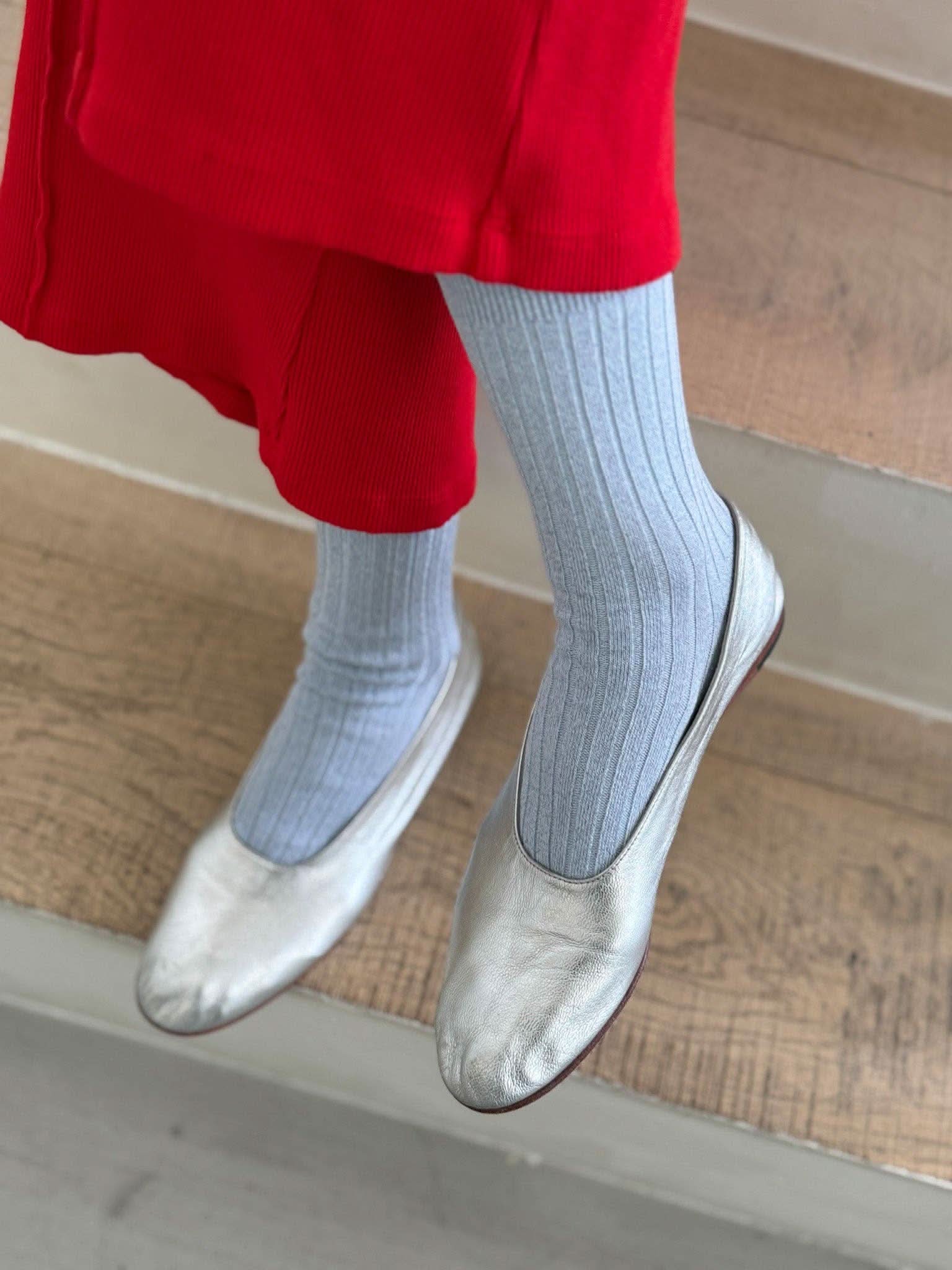 Le Bon Shoppe | Her Socks - Modal Lurex Snow White Sparkle