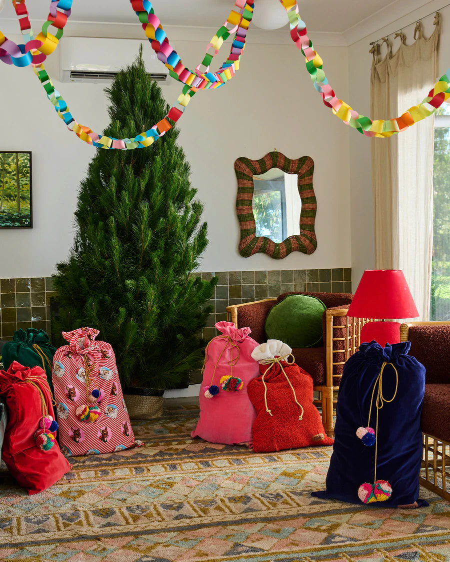 New Kip & Co | Pink Lemonade Velvet Santa Sack