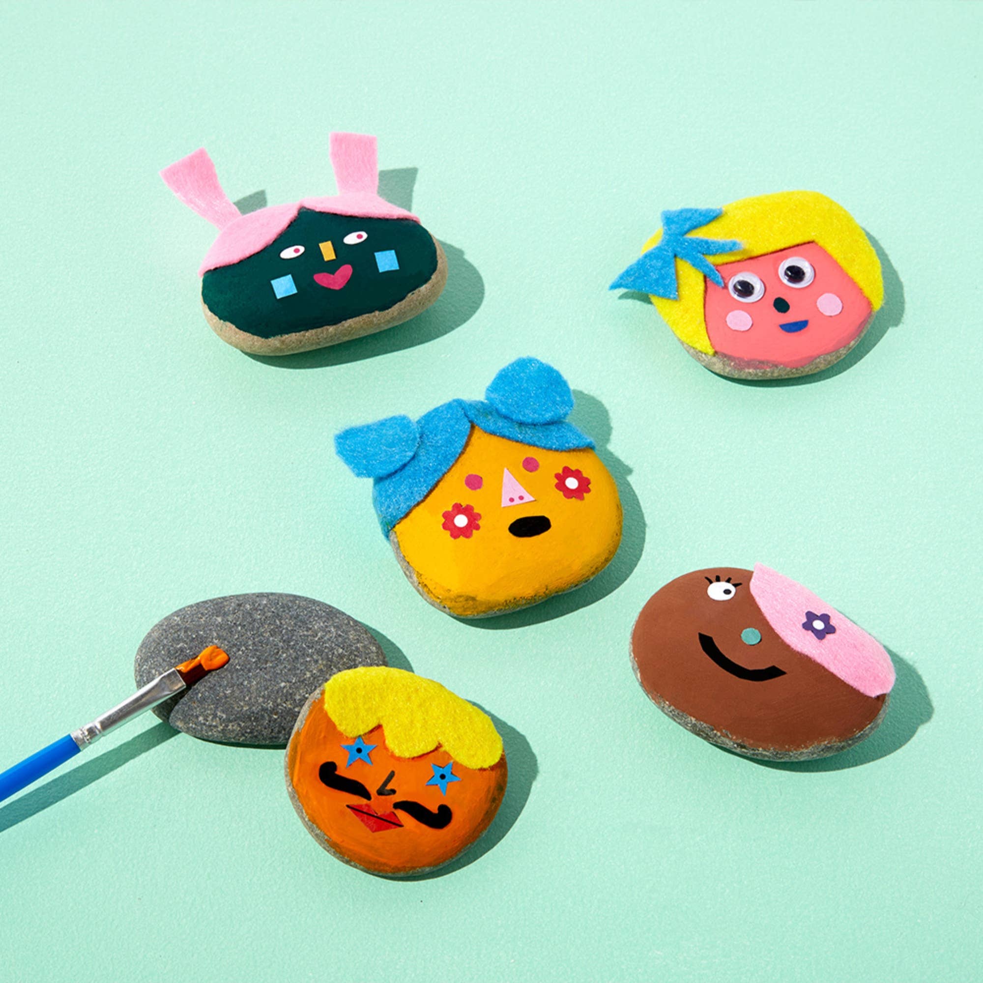 Journey Of Something | Kids Rock Painting Kit - Cool Faces