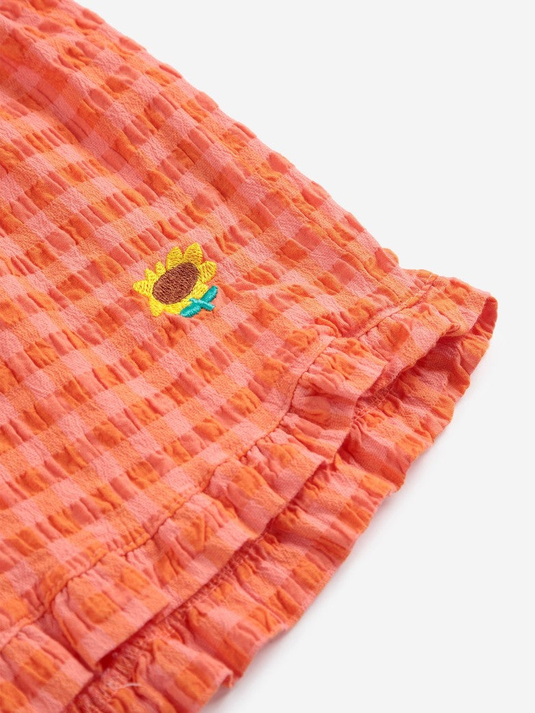 Bobo Choses | Vichy ruffle woven shorts