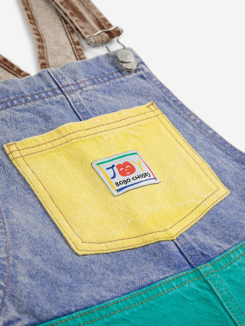 Bobo Choses | Smiling Colour Block Denim Dungaree