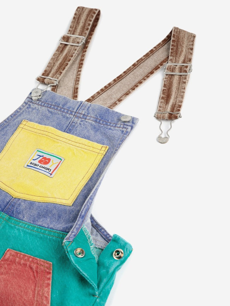 Bobo Choses | Smiling Colour Block Denim Dungaree