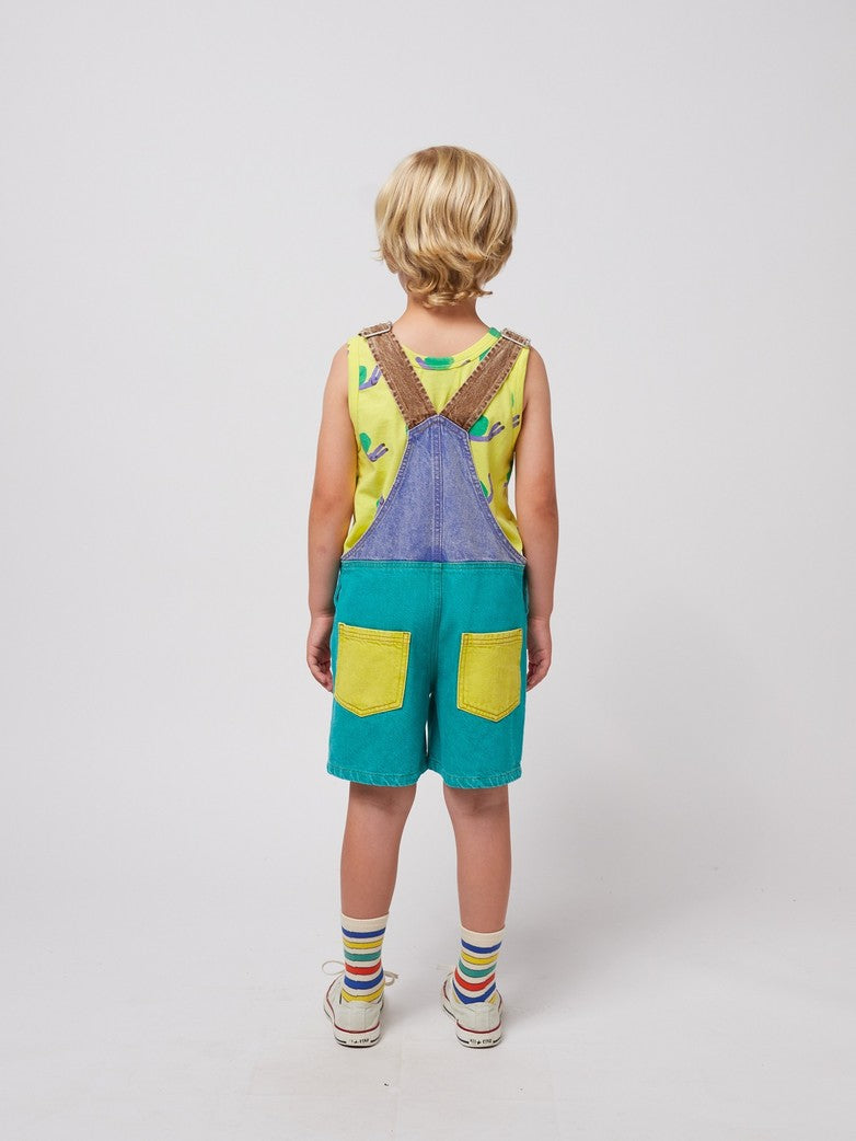 Bobo Choses | Smiling Colour Block Denim Dungaree