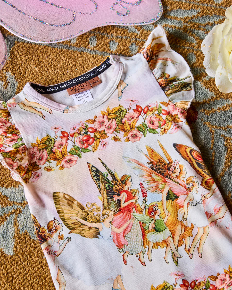 Kip & Co x Fairyland BABY | Fairyland Fairy Friends Forever Organic  Frill Romper