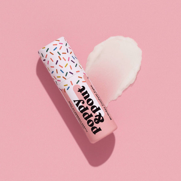 Poppy & Pout | Lip Balm- Pink Birthday Confetti Cake