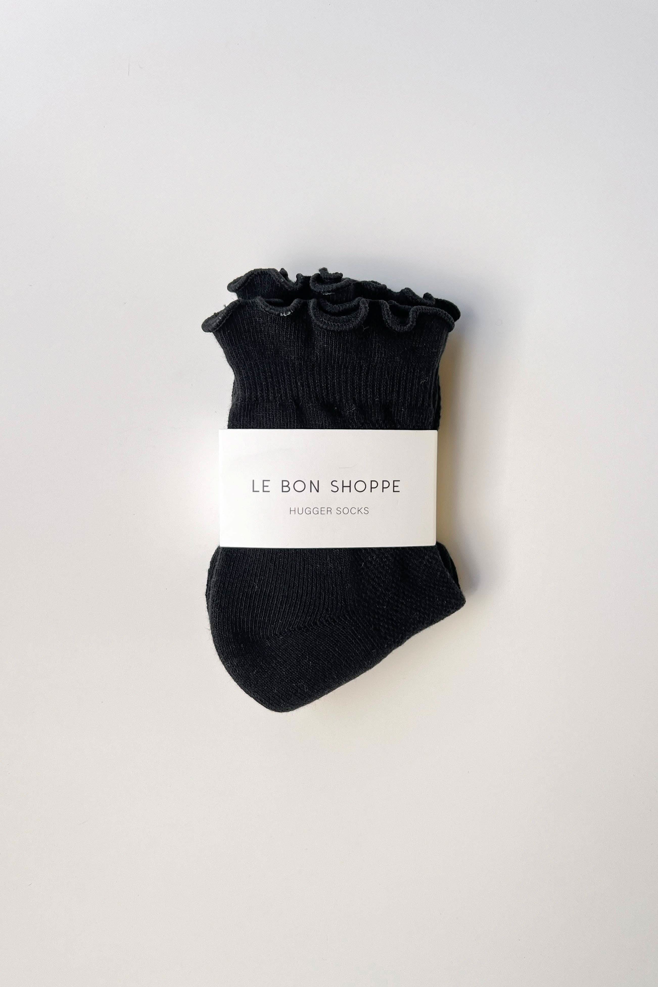 Le Bon Shoppe | Ruffled Hugger Crew Socks Black