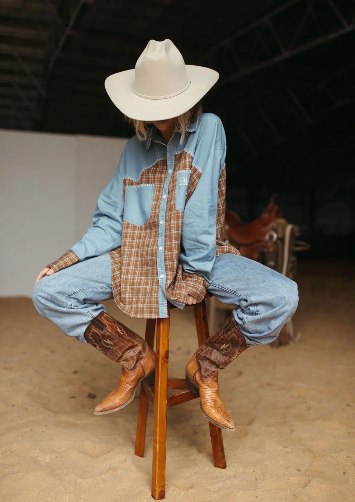 FAR MER by Whitney | The Homestead Check Texas Yoke Shirt