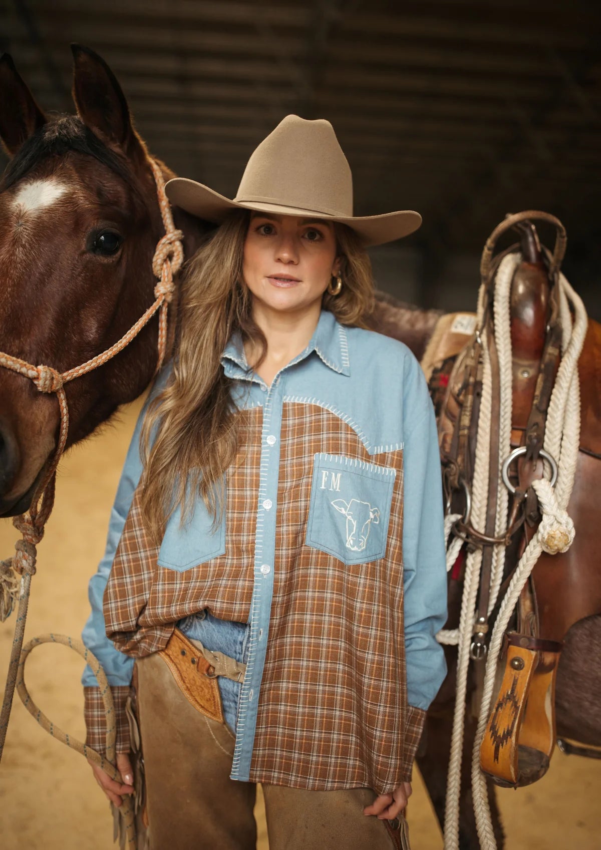 FAR MER by Whitney | The Homestead Check Texas Yoke Shirt