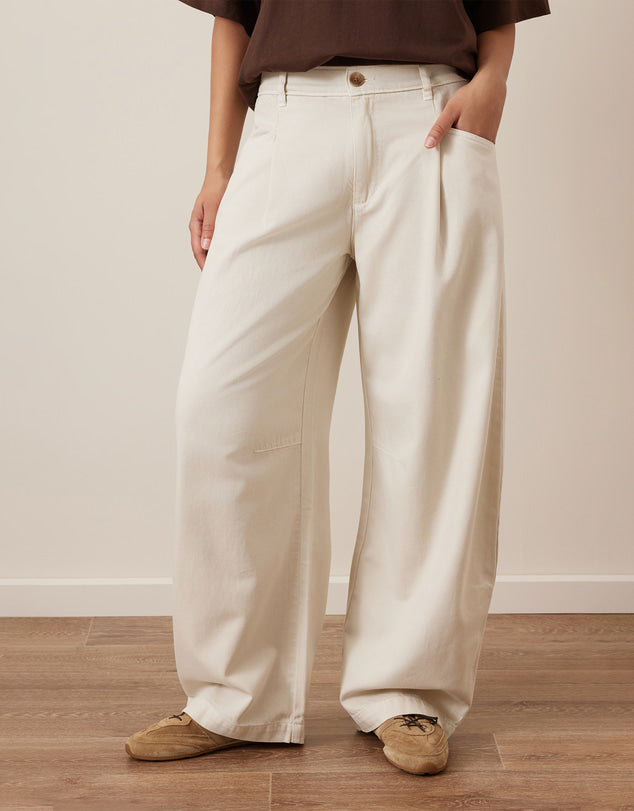 Ceres Life | Gemma Pleat Pant- Eggshell