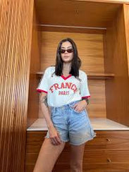Maku France V-neck tee - model wearing lifestyle shot