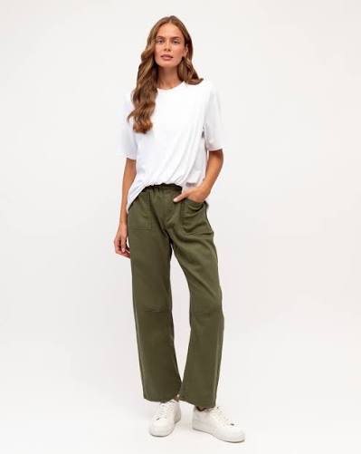Label of Love | Faded Barrel Leg Jean- Khaki