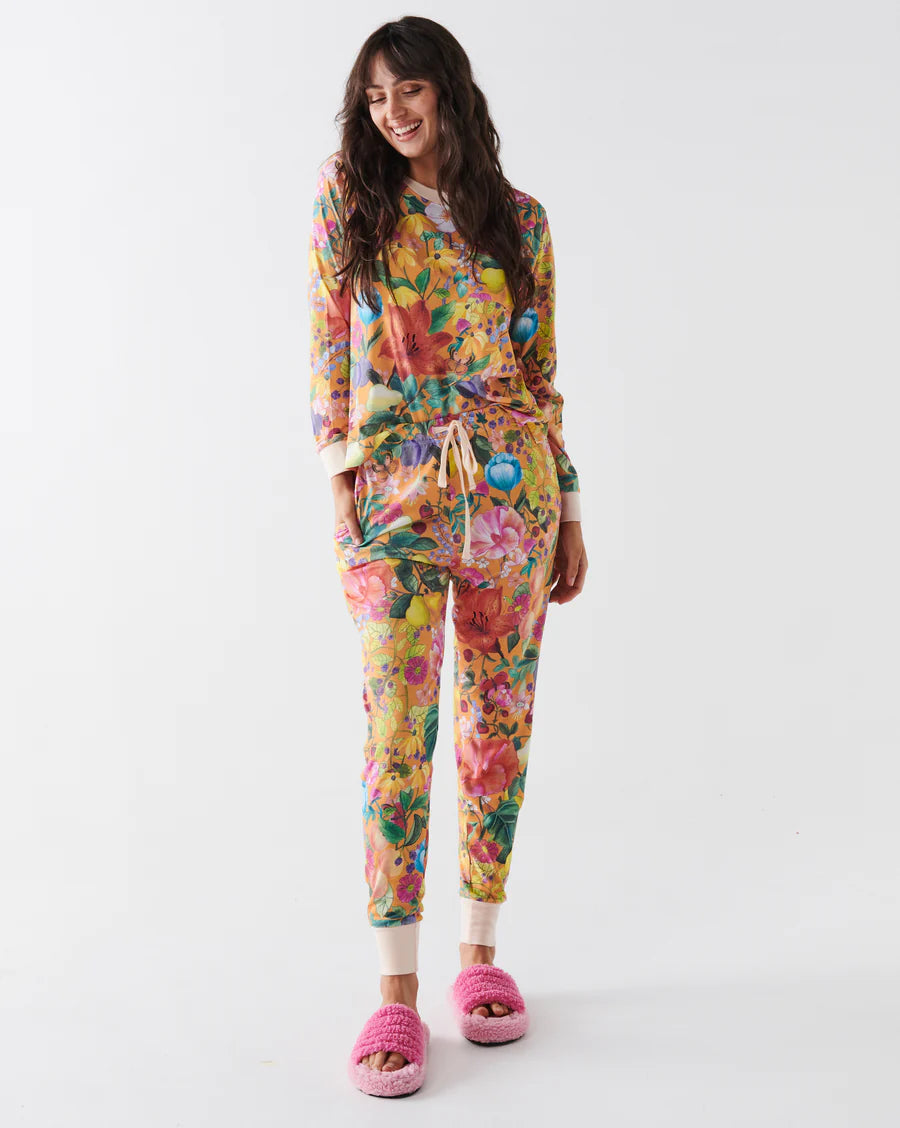 Kip & Co LADIES | Abundance Marigold Organic Cotton Long Sleeve Top &  Pant Pyjama Set