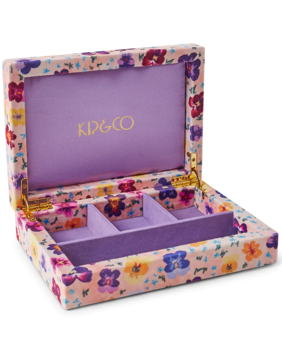 Kip & Co HOME  | Pansy velvet jewellery box- small
