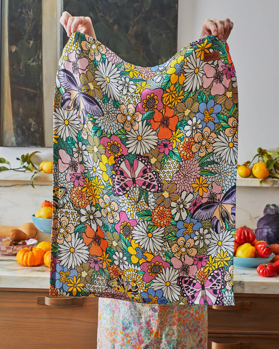 Kip & Co HOME | Bliss floral Linen Tea Towel