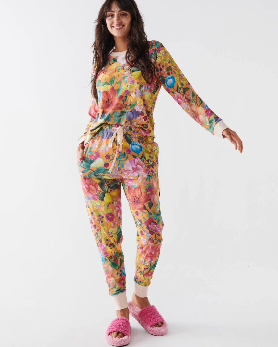 Kip & Co LADIES | Abundance Marigold Organic Cotton Long Sleeve Top &  Pant Pyjama Set
